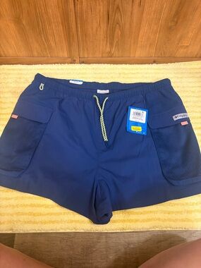 Columbia Women's Navy Athletic Swim Shorts with Contrast Drawcord